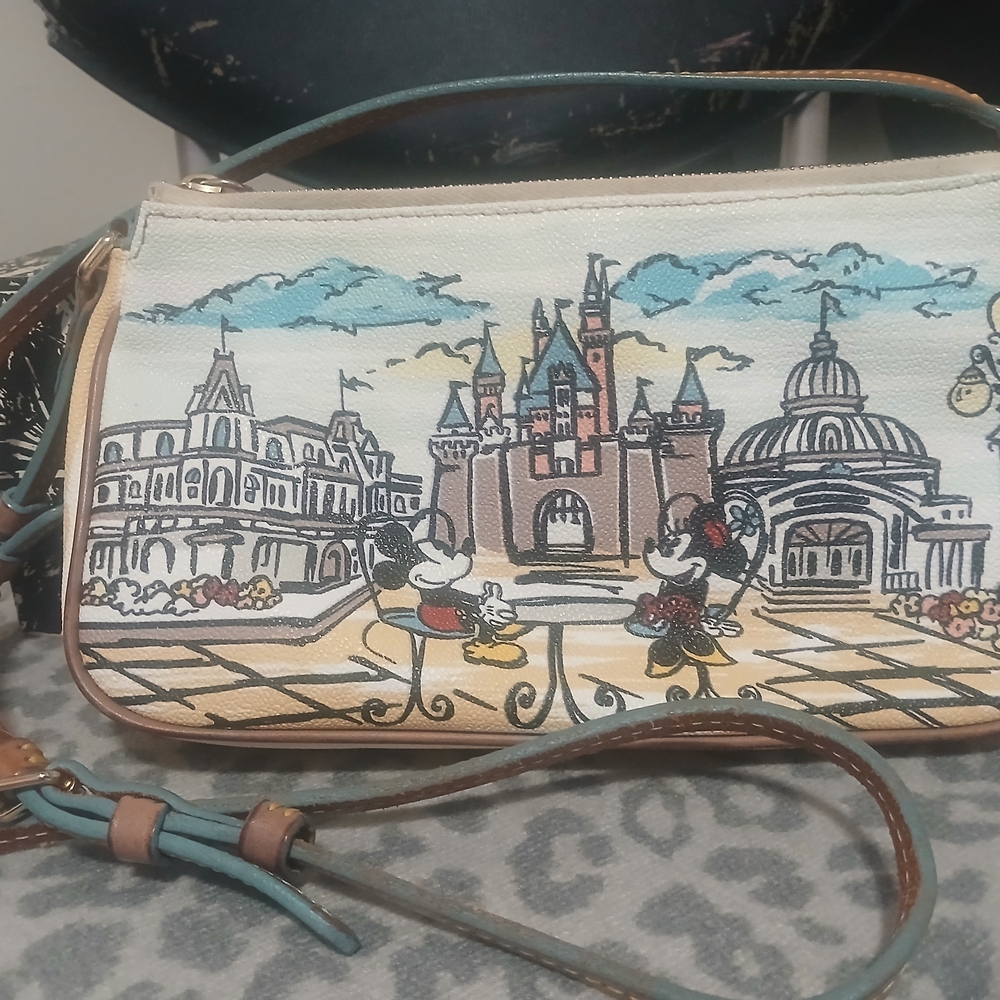 Disney Mickey and Minnie Castle Shoulder Bag - Cream and Blue